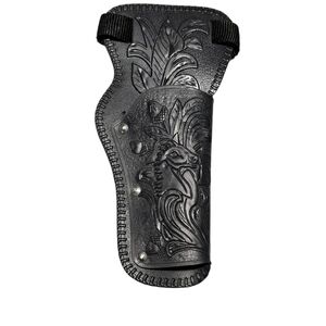 Holster Toy Gun Holder Black Plastic Tooled Western Style Horse Acorns Vintage